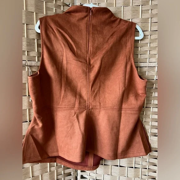 Eloquii Terracotta Faux Suede Sleeveless Top/Vest Size 18 - Picture 5 of 7